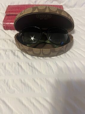 Coach Brown Signature Sunglasses with Black Gradient Lenses